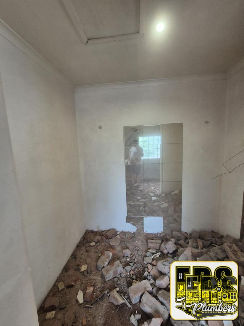 Bathroom renovation preparation by ERS Plumbers in Durban North