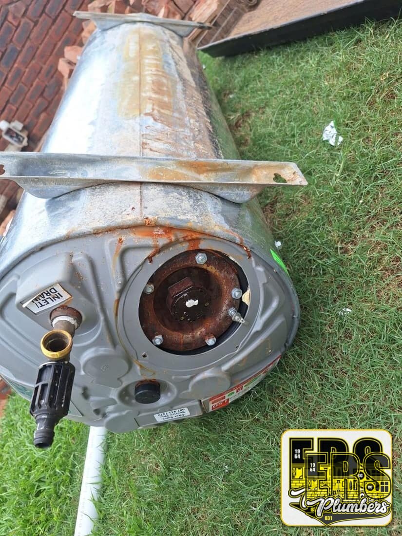 Burst geyser removed during ERS geyser repair work